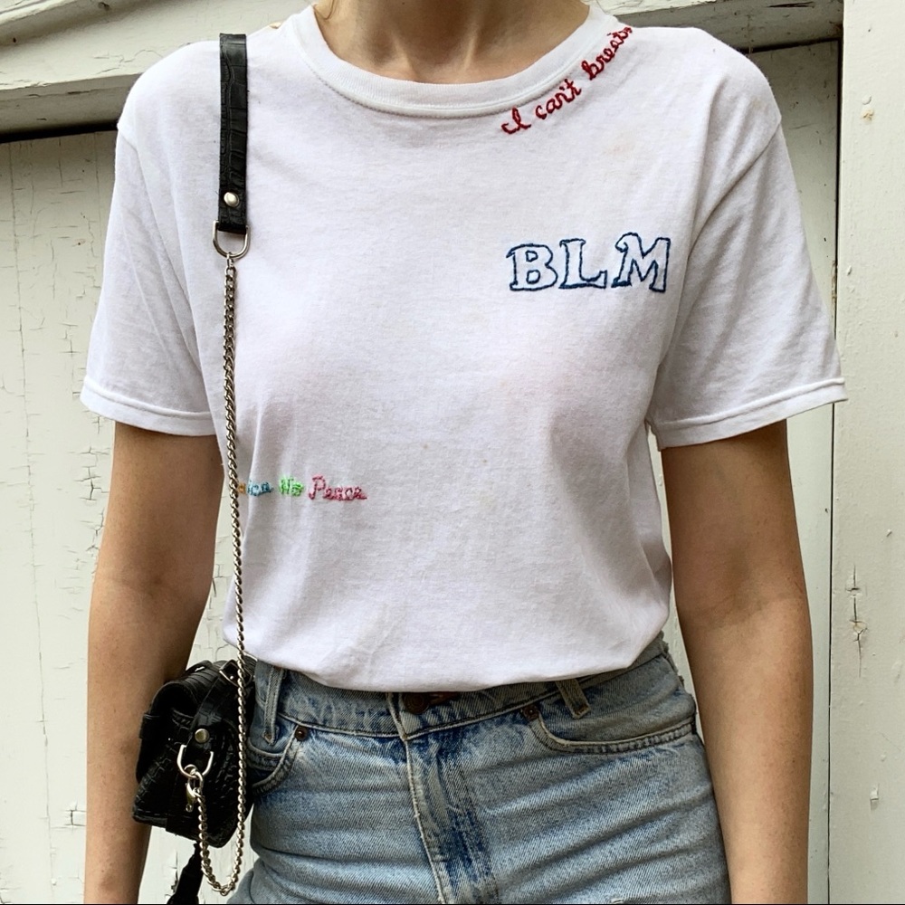 BLM hand embroidered shirt vintage style boho